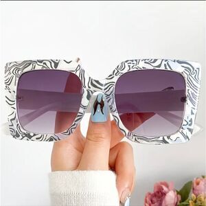 Black & White Oversized Sunglasses